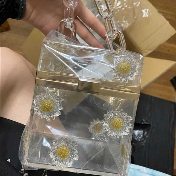 Mini floral Appliques clear Box Bag - Picture 4 of 4